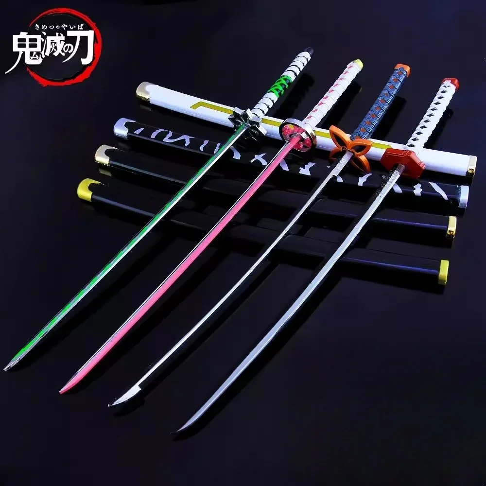 25 cm Demon Sayaer Metal Katana Figuren Japa Nese Anime en Y Suords Tanjiro Samurai Suord Manga Demon Slayer: Kimetsu no Yaiba Demon Ninja Messer