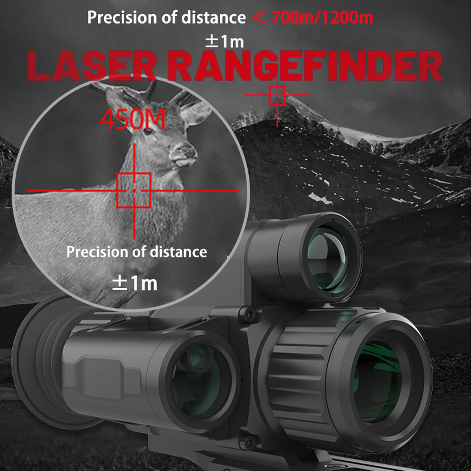 ZIYOUHU Clip-On Penglihatan Malam Tujuan Lingkup Penglihatan Inframerah Digital Balistik Bermata Laser Pengukur Jarak NV009A LRF Perekaman Video