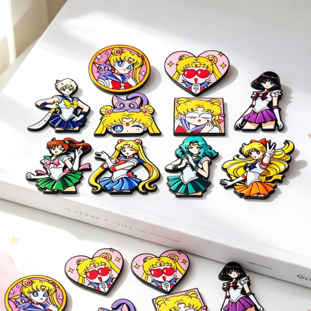 10pcs Cute Cat Enamel Pins Anime Girls Brooches Cartoon Badges for Backpacks Jackets Hats Kawaii Collection Gifts Cosplay Access