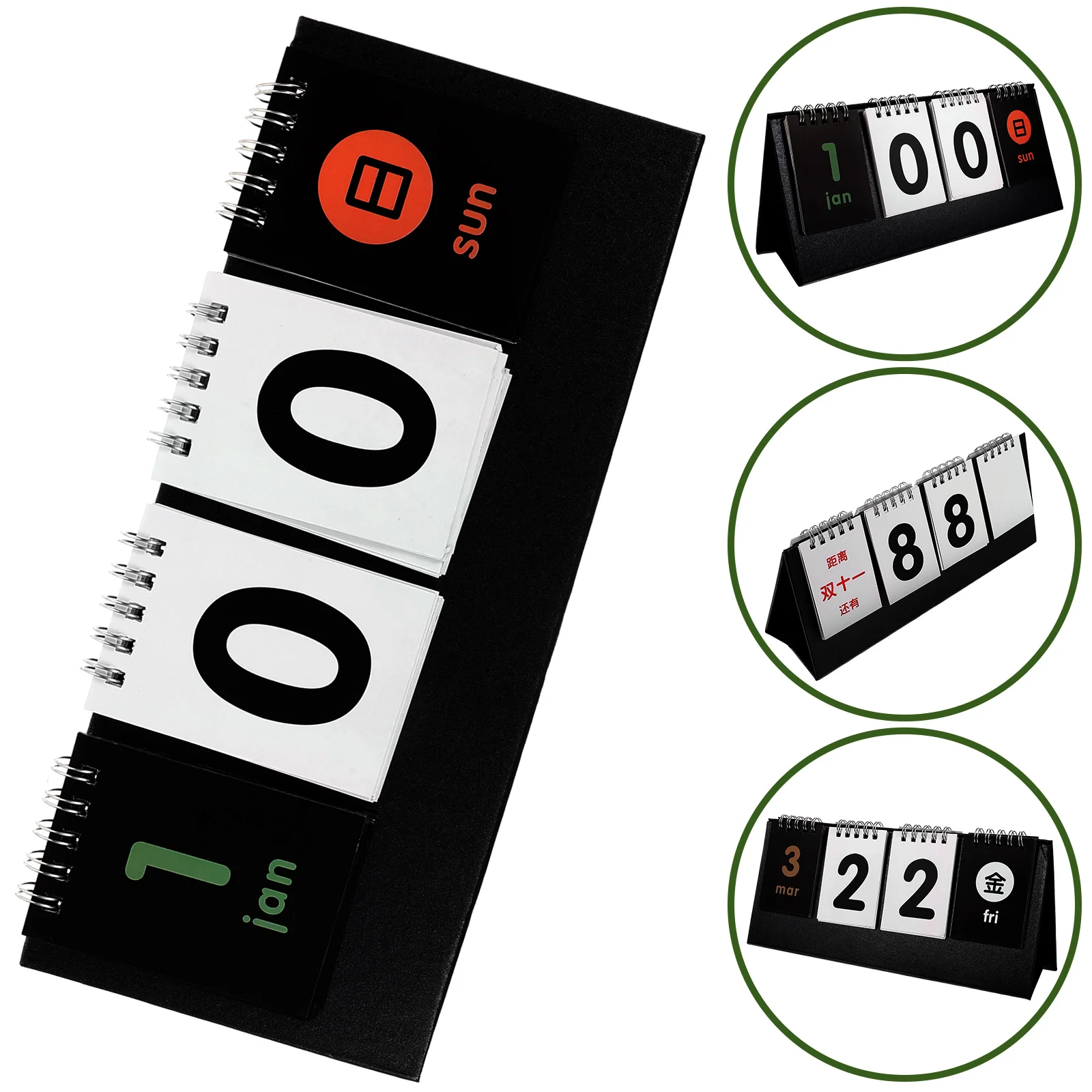 

Page-Turning Calendar Stylish Perpetual Desktop Calendar for Home Office Modern Reusable Chic Design Long-Lasting D-