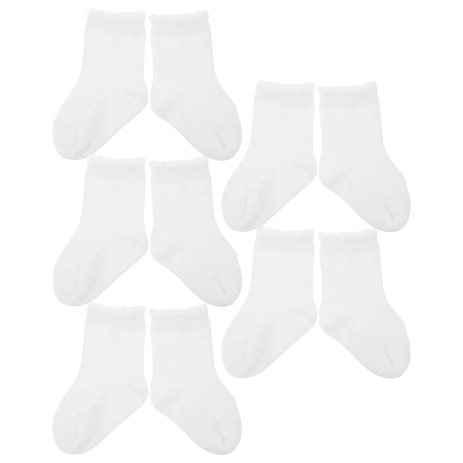 

5 пар детских носков до икр, дышащие, сетчатые, хлопковые, белые, эластичные, для новорожденных, унисекс, для повседневной носки, 11-13 см