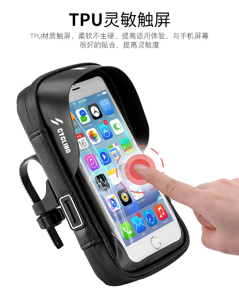 

Bike Frame Bag Waterproof 3D Eva Hard Shell Bike Phone Holder Bicycle Top Tube Bag Cycling Pouch Rain Cover Bike Accessories