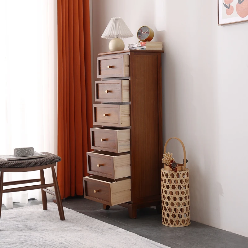 New walnut chest of drawers solid wood bedroom bedside table storage cabinet drawer living room locker all solid wood