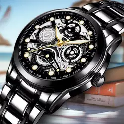 Foreign trade watches quartz watch skeleton watch bully gift single calendar luminous waterproof watch