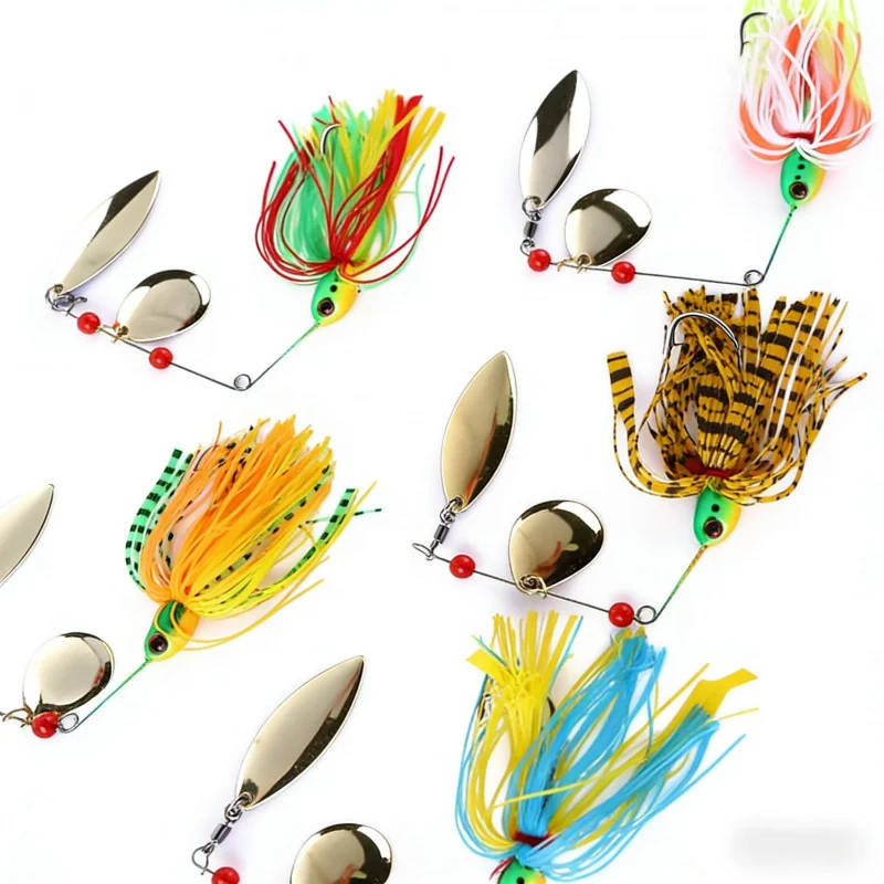 

Вращающаяся приманка-блесна 17gAlloy Beard Man Willow Leaf с защитой от зацепов, универсальная для ловли тилапии в пресной и соленой воде