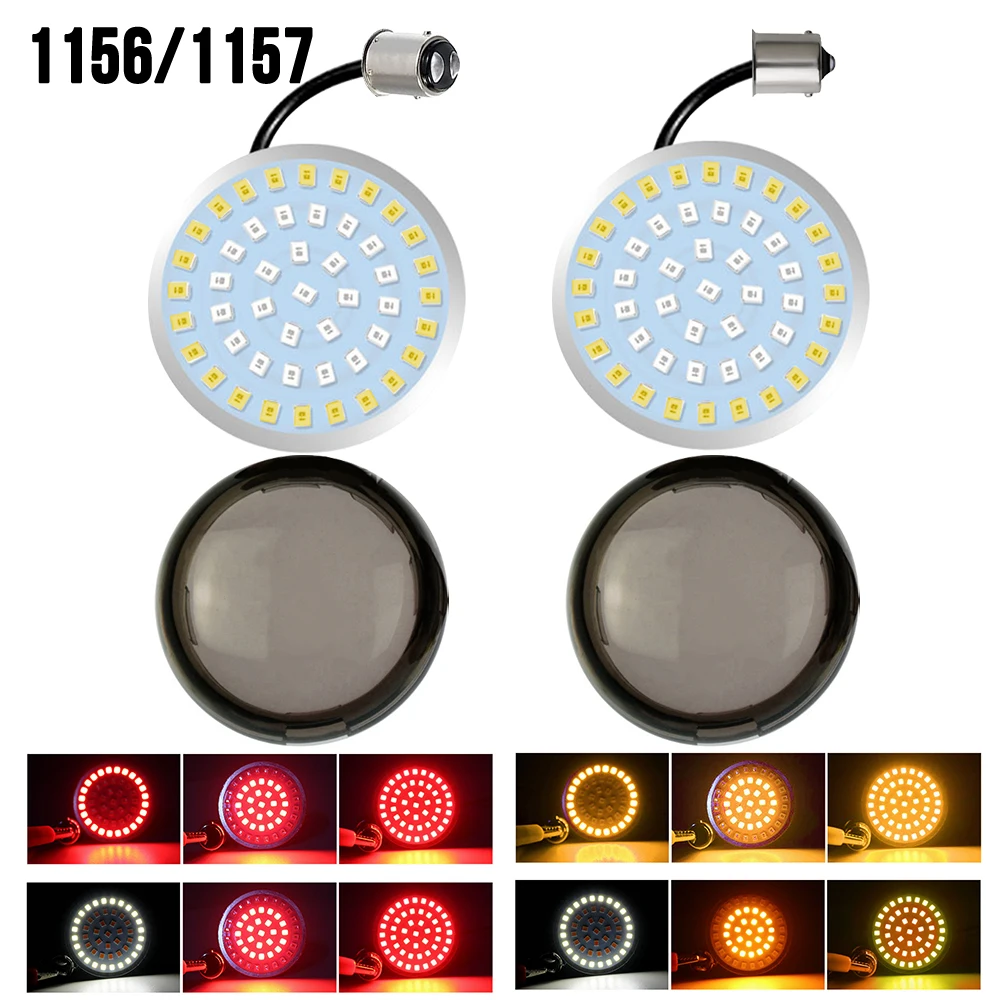 1 Pair LED Motorcycle Rear Turn Signal 1156 1157 SMD Turn Signal Light Lamp For Harley Dyna Street Bob Road Glide