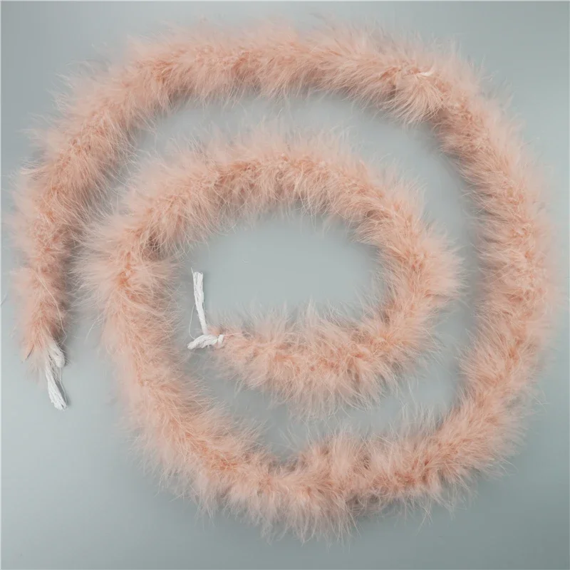 2 Meter Flauschige Truthahn-Marabu-Federboa, 18-20g, Schal, Rock, Fransenbesatz, Federn auf Band, Kleidungsdekoration – Detail 5
