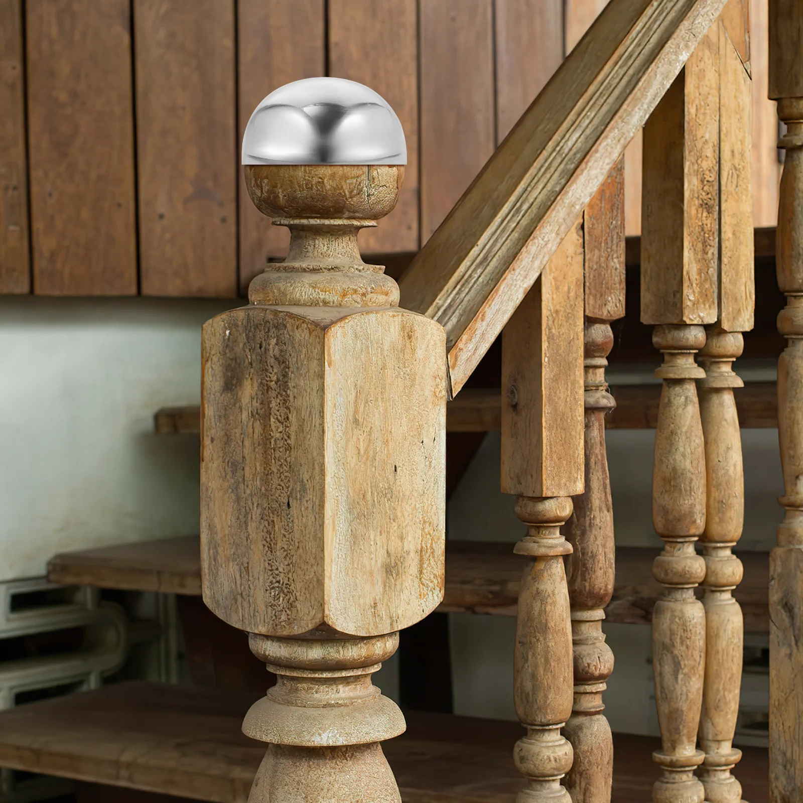 

2Pcs Stainless Steel Hemisphere Ball Polished Mirror Surface Half Ball Decorative for Home Garden Stair Railings