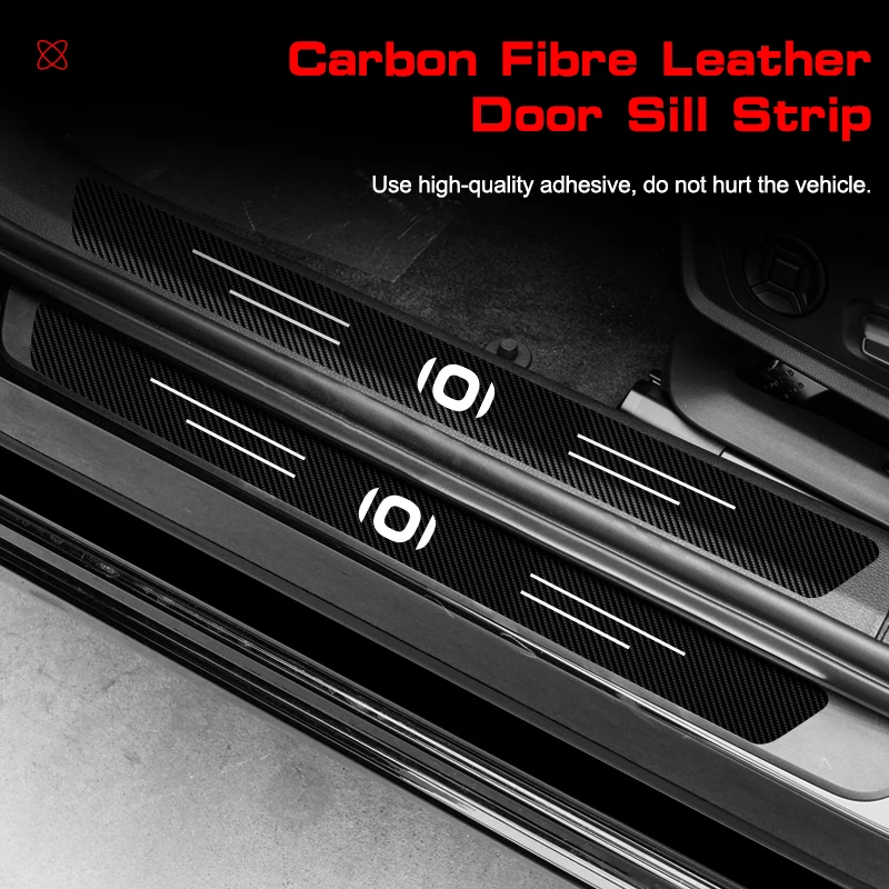 4 шт., защита порога автомобиля из углеродного волокна, приветственная педаль, украшение, кожаные наклейки для Changan QiYuan A05 A07 Q05 Q07 E07