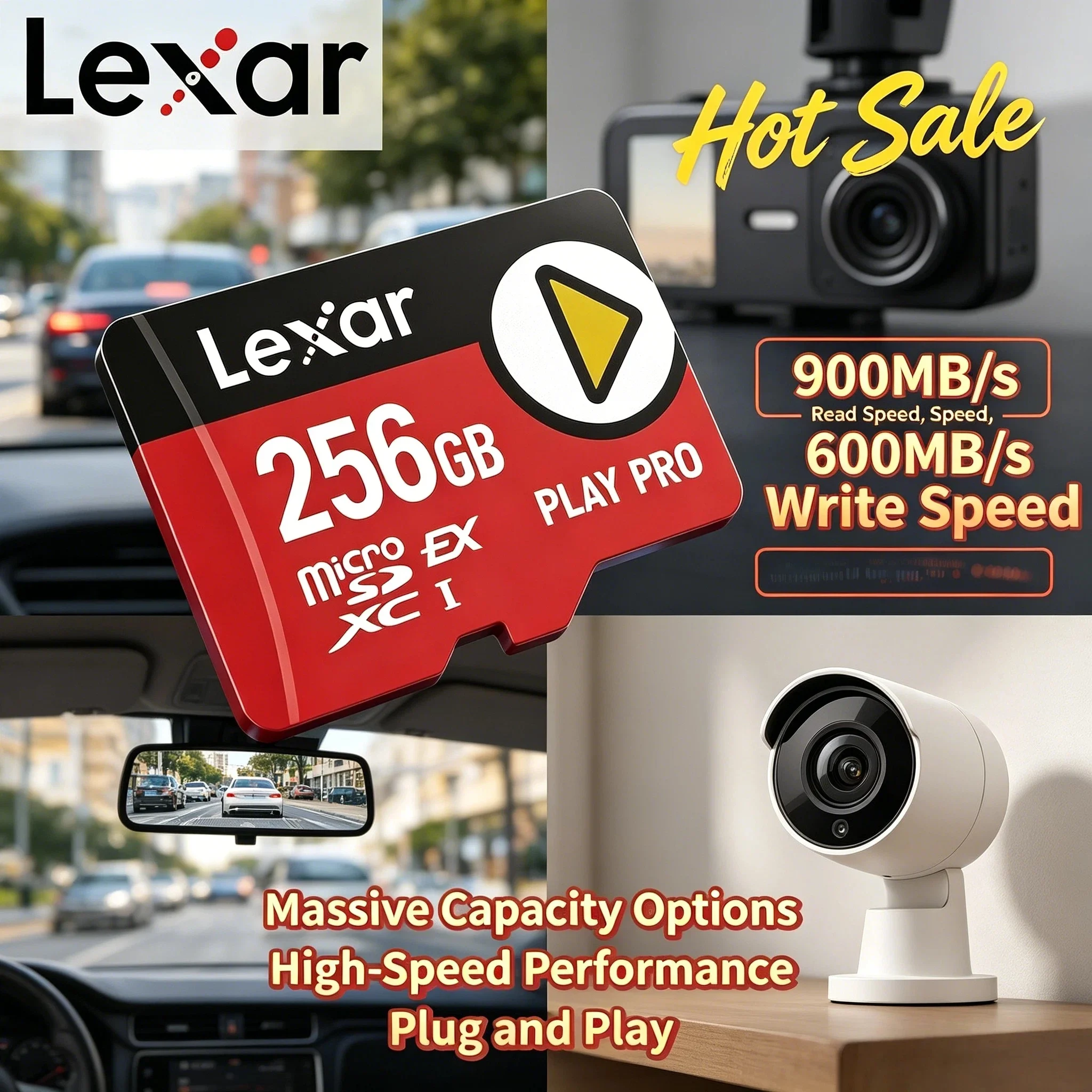 

Lexar PLAY PRO Micro SD Card 256GB 512GB 1TB Max 900MB/s V30 U3 C10 Express Memory Card for Switch Tablet TF Card Max Pro
