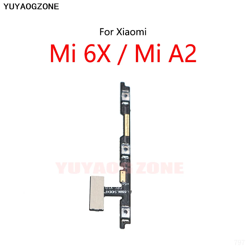 Power Button Switch Volume Mute Button On / Off Flex Cable For Xiaomi Mi 6X / Mi A2