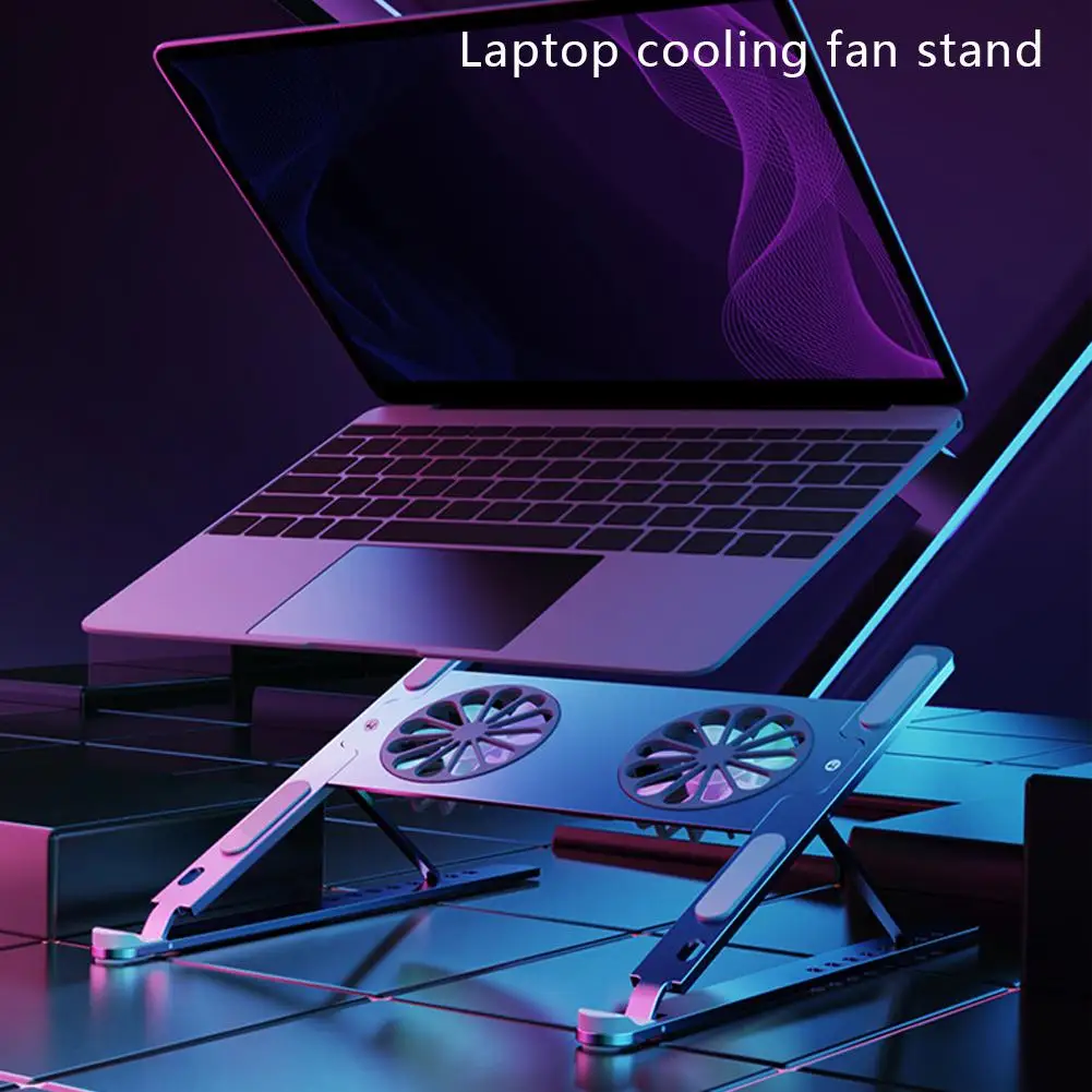 Laptop Cooling Base Universal USB Fan Radiator Luminous Cooling Base Pad Aluminium Alloy Notebook Computer Stand