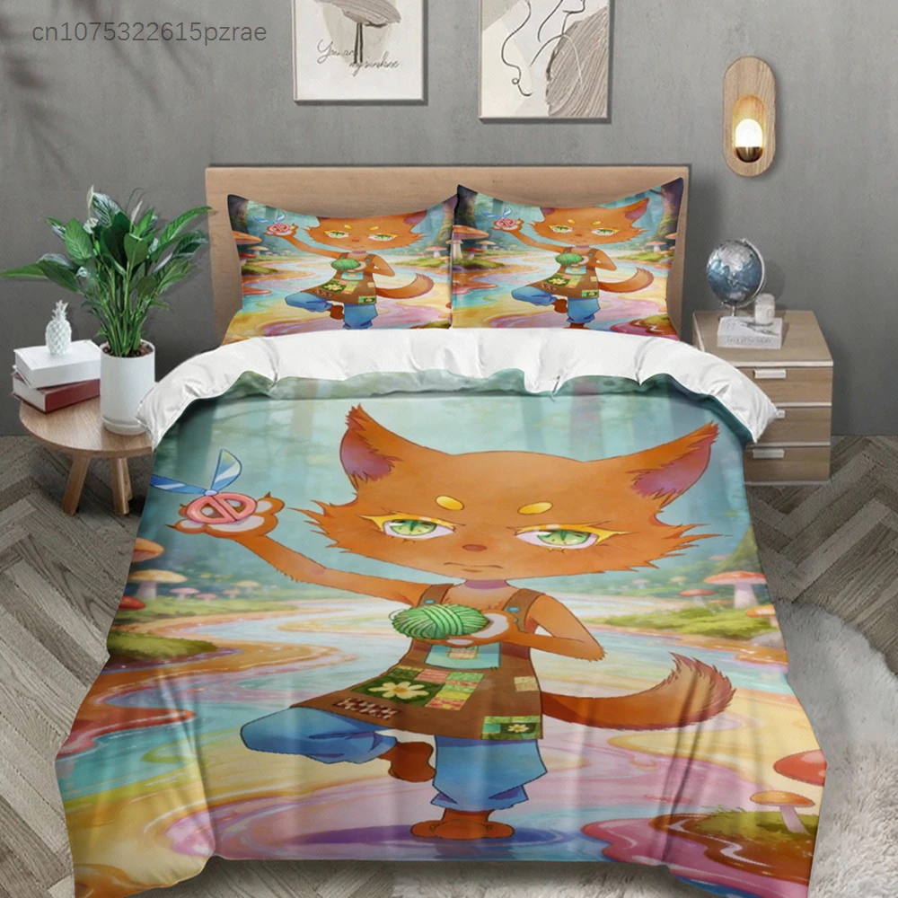 Cute Bedding Set Softville Cozy Town Fern The Quilt Fox With Duvet Cover & Pillowcase For Children's Bedroom Decor