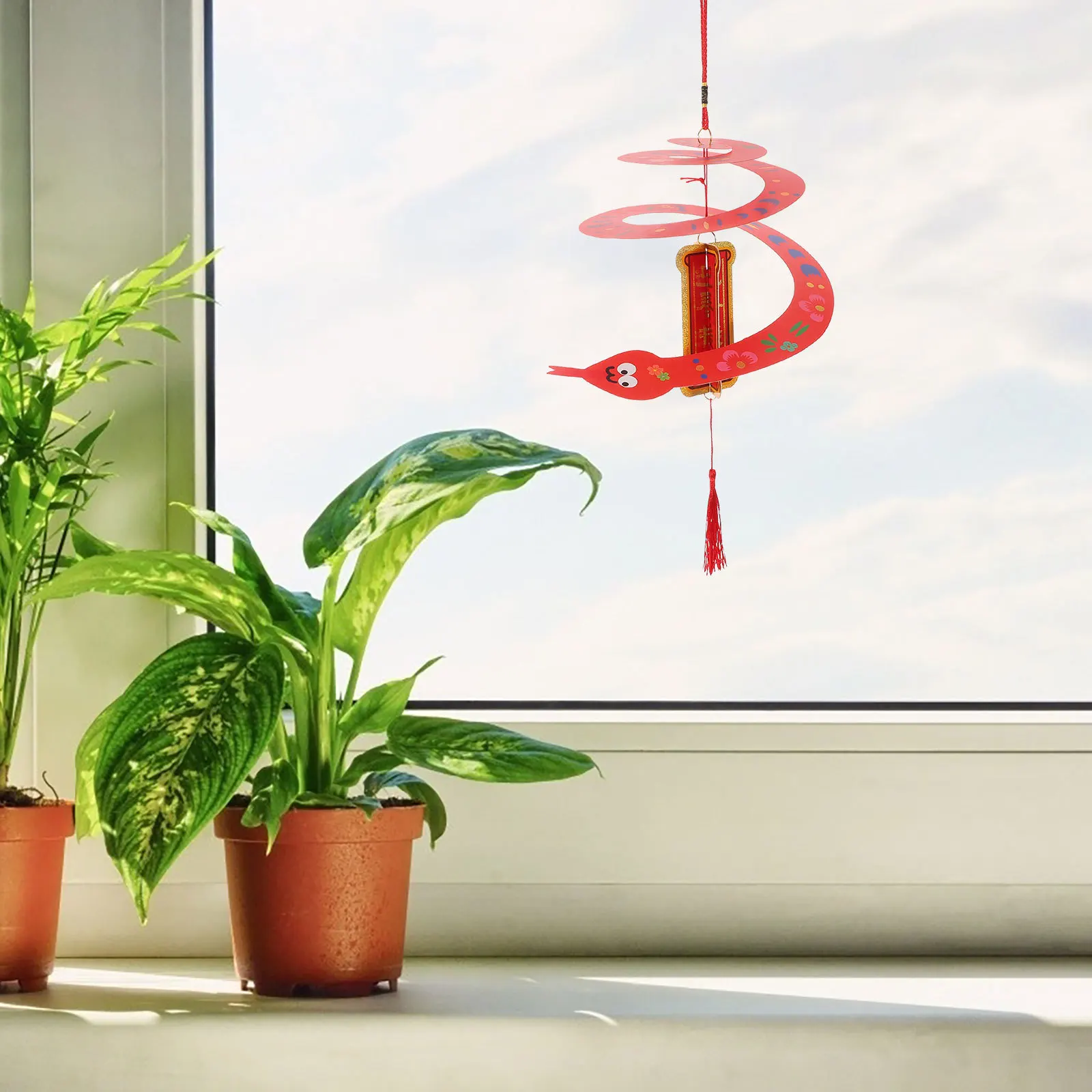 2025 سنة الأفعى معلقة الديكور ورقة حمراء الحرفية زودياك زخرفة للمنزل نافذة الباب جدار مهرجان الحفلات ديكور #1