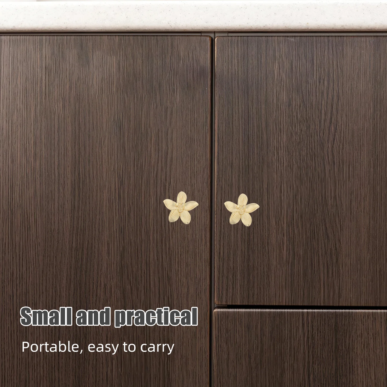 

4Pcs Retro Cabinet Door Handles Vintage Petal Flower Shape Zinc Alloy Drawer Pulls Decorative Hardware for Dresser Wardrobe