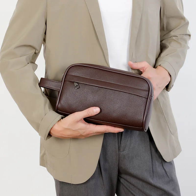 

PU leather square handbag, water-resistant and durable, simple and elegant, suitable for travel and business, men's handbag