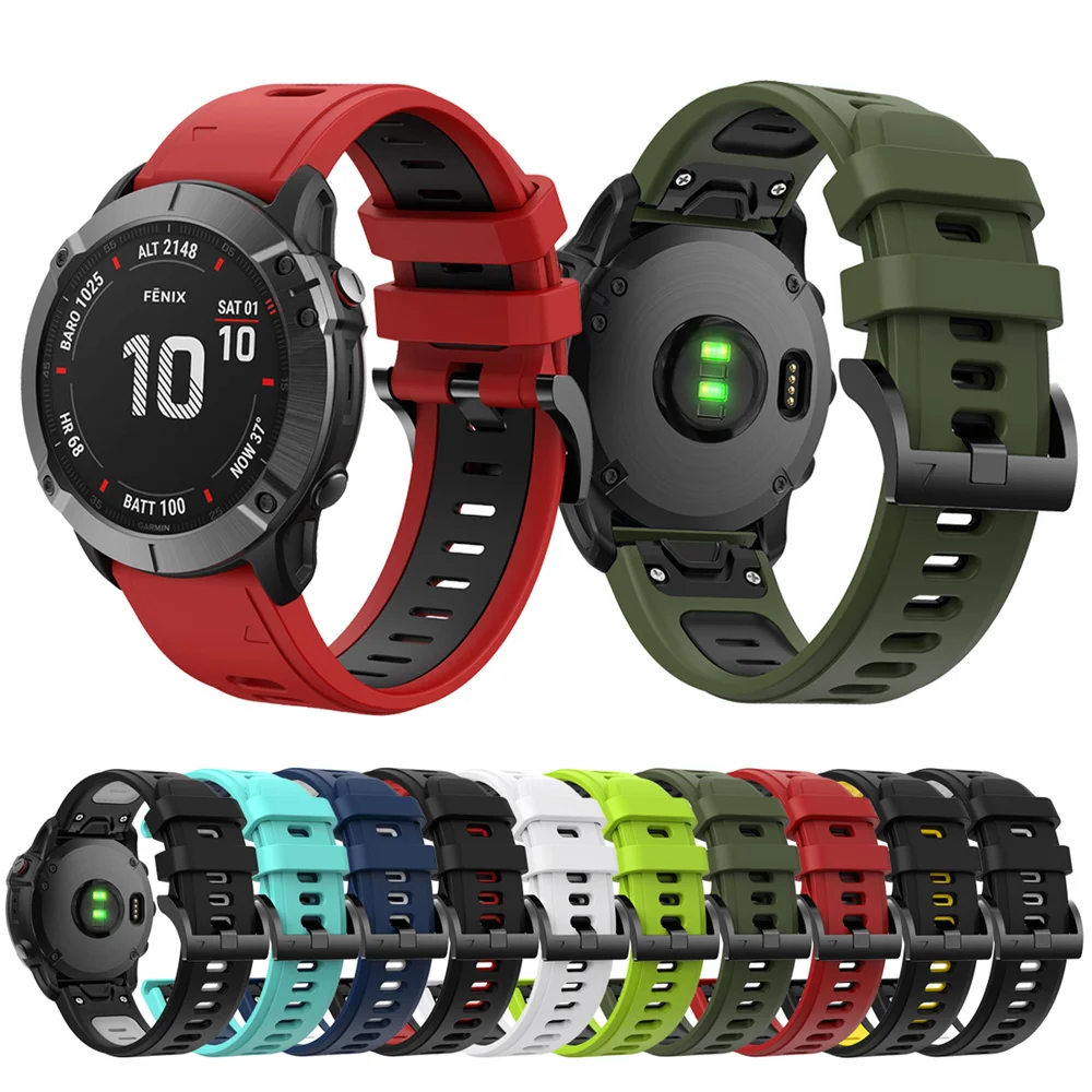 22mm Silicone WatchBand For Garmin Fenix 7 6 Pro Fenix 5 5 Plus Strap WristStrap Forerunner 935 945 255 Quick Release Bracelet