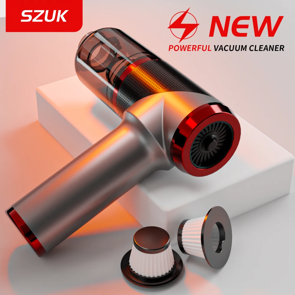 SZUK Car Vacuum Cleaner  Strong Suction Handheld Wireless Vacuum Cleaner Blower 2 in 1 Portable Vacuum Cleaner For Car Home