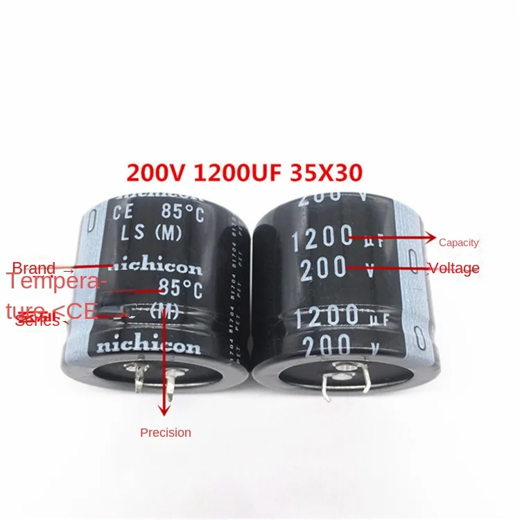 1PCS  200V1200UF 35X30 Nishicon electrolytic capacitor 1200UF 200V 35 * 30