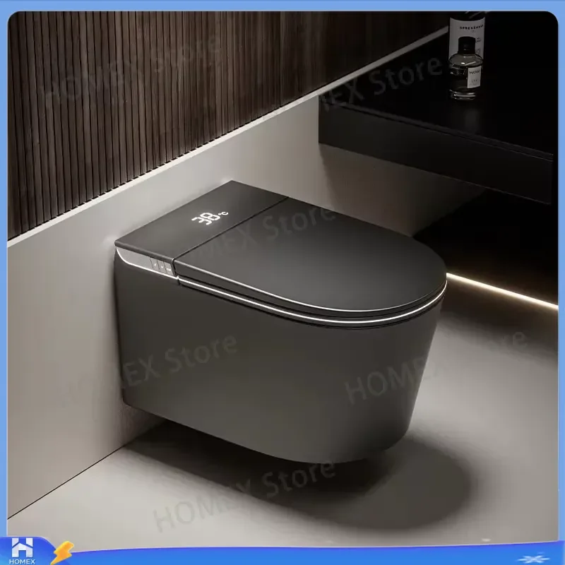 Smart Wall Mounted Toilet Seat with Automatic Heating Bidet Function No Water Pressure Limit Electric Bathroom Accessories