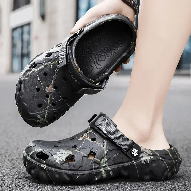 Camouflage Beach Outdoor Sandals Platform Men Slippers Summer Water Shoes Men Clogs Slides Men's Soft EVA Indoor Home Flip Flops