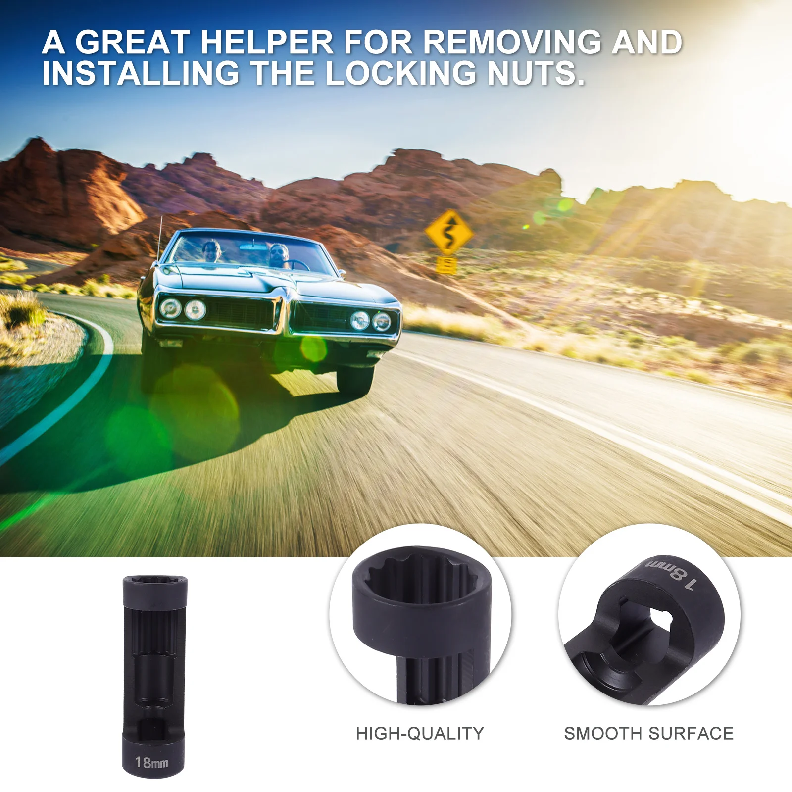 

Strut Nut Installation Tool Heavy Duty Durable Car Nut Remover Professional Personal Use Easy Carry Operate Car Accessories