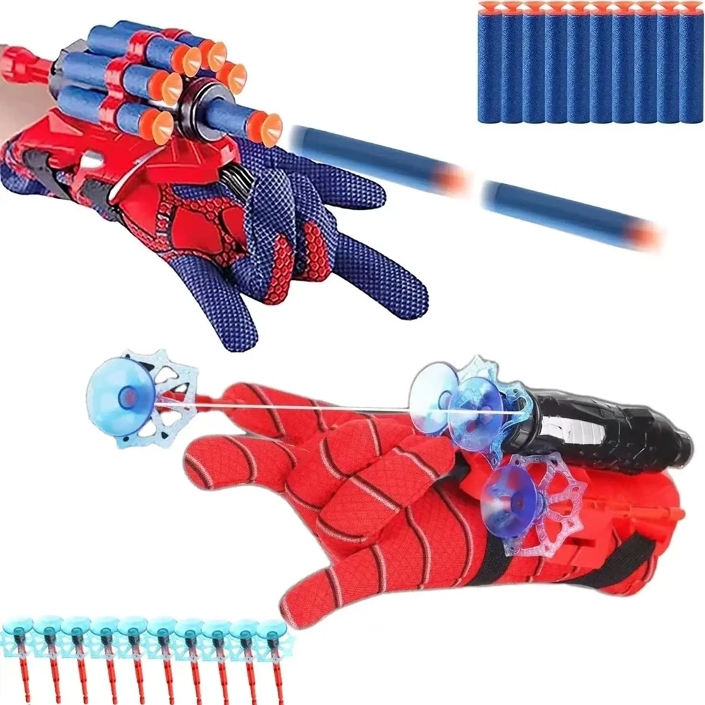 2024 New Toy Pistol 10 proiettili morbidi 10 ventosa Spider Launcher Silk Spray può attaccare al muro Soft Bullet Gun Toy Gift