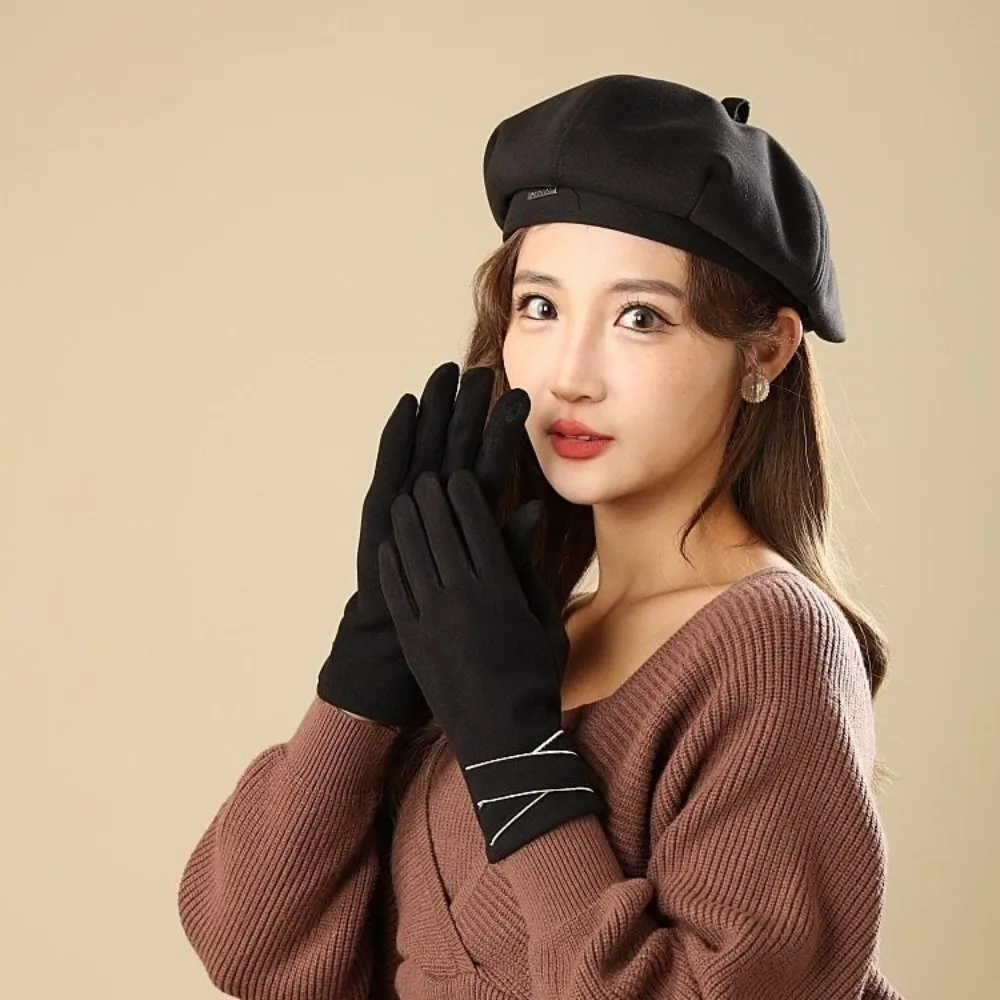 

Модные зимние теплые перчатки, утолщенные морозостойкие перчатки с сенсорным экраном, сохраняющие тепло, ветрозащитные велосипедные варежки для женщин