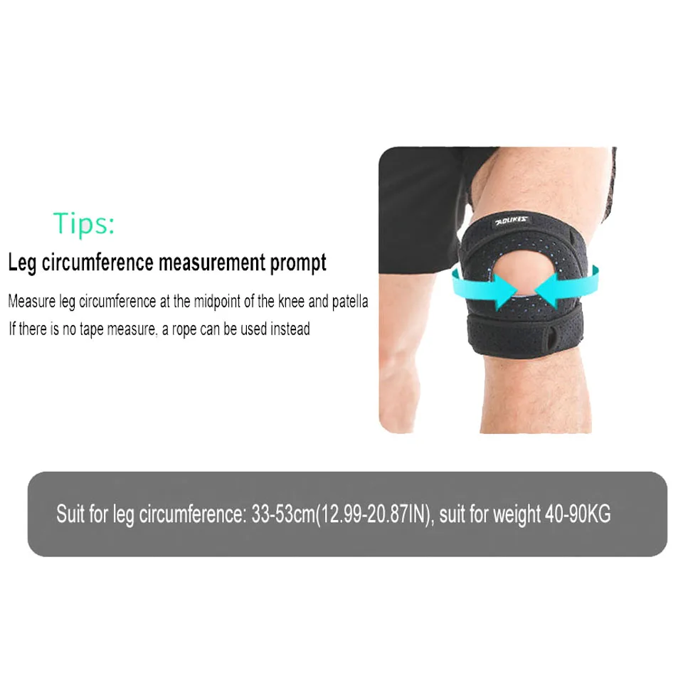 AOLIKES 1PC Suporte Ajustável Duplo para Tendão Patelar, Ideal para Menisco, Osteoartrite, Ortopedia, Suporte para Joelho de Atletas