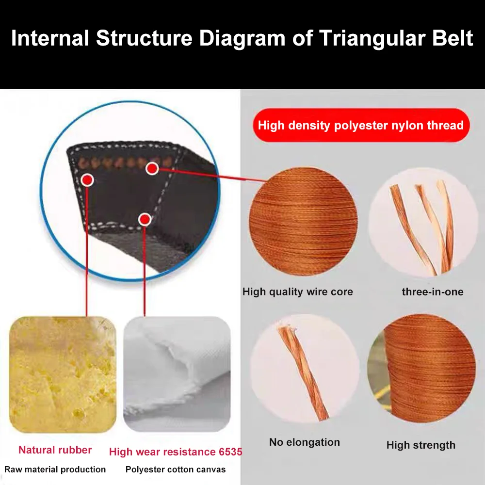 สายพานลําเลียง Type A สายพานยาง V สายพานส่งกําลัง 1400mm-2300mm