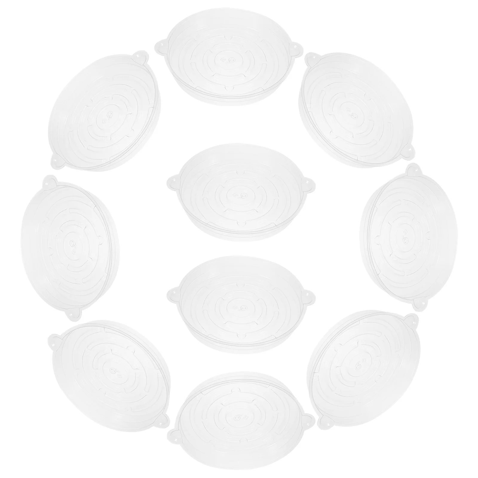 

10 Pcs Pots with Saucers Vase Base Flower for Potted Plants Transparent Pvc Indoor