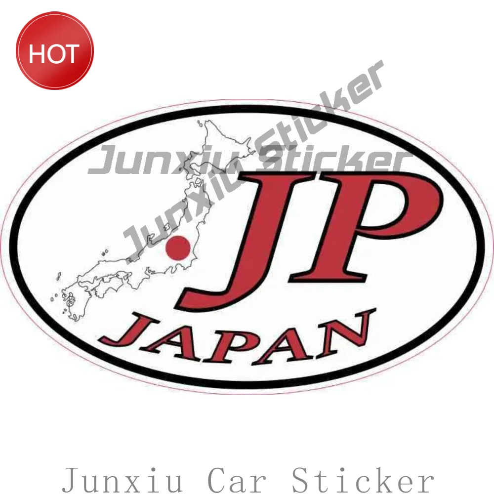 Oval JP Japan PVC Car Sticker Eye Catching Decal For Car Door And Rear Window Exterior Decoration Automotive Accessories