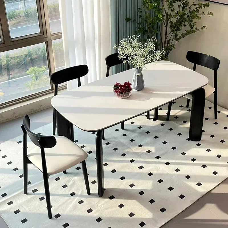 Nordic Luxury Dining Table Design Rock Slab Comfortable Beautiful Delicate Dining Tables Kitchen Mesas De Jantar Home Furniture