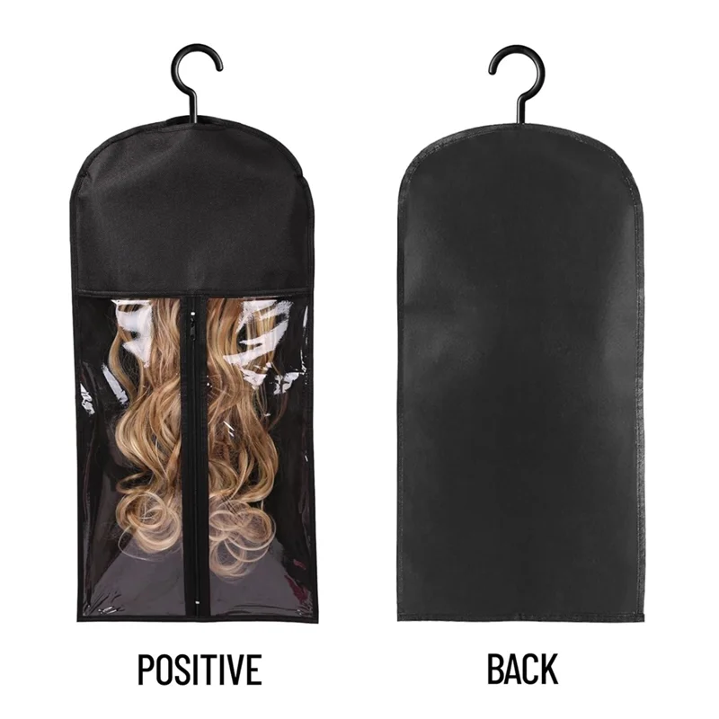 

B02C-12PCS Wig Bags Storage With Hanger Hair Extension Holder Wig Storage For Multiple Wigs Holder Wig Bag Hair Extension Easy T