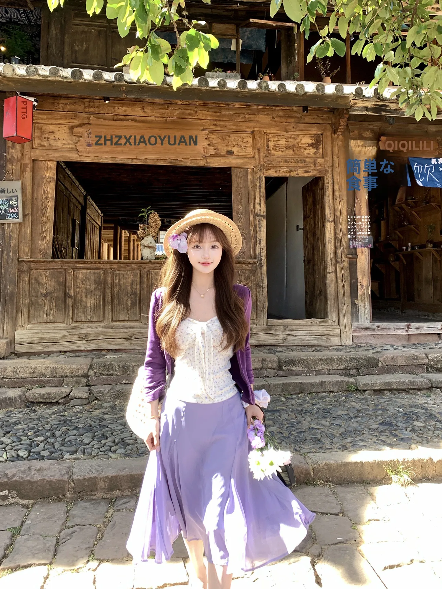 

ChuMeng POKEMENG Sweet Chiffon Half Skirt with Large Hem Bright And Versatile Mid-Length Spring Season Ladies High Waist