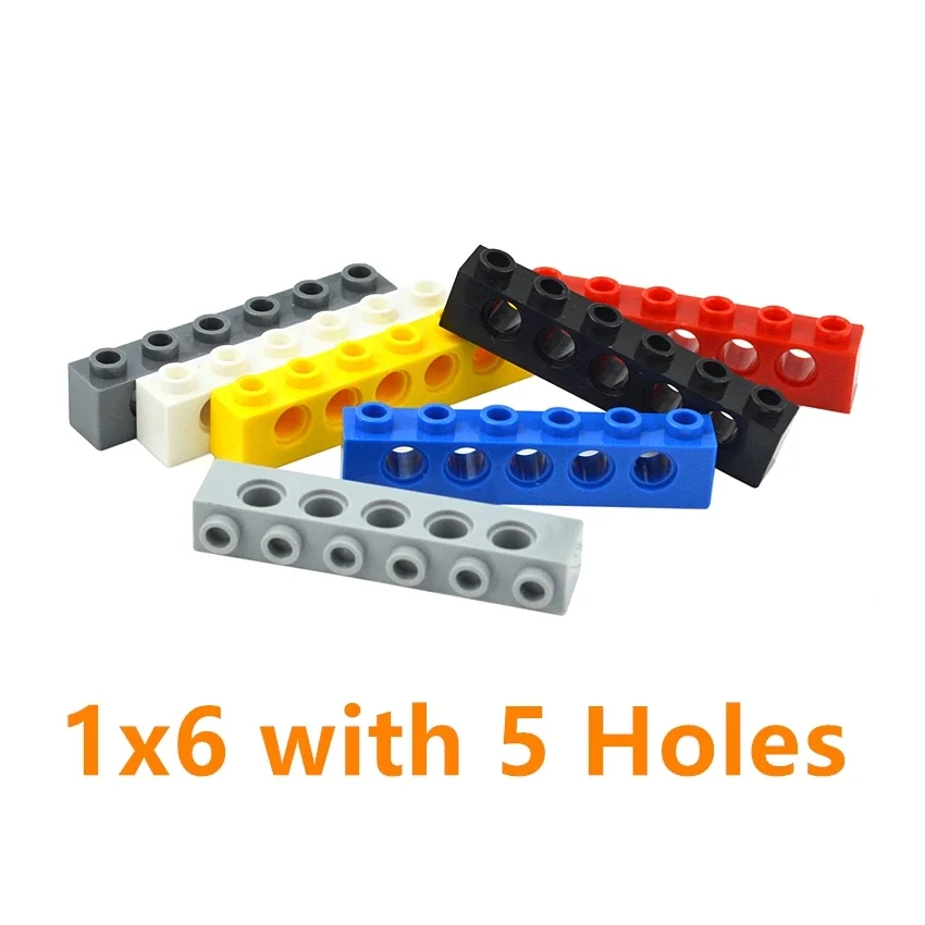 20 個 1 × 6 ビーム 5 穴テクノロジービルディングブロック部品 3894 穿孔アセンブリ DIY おもちゃ MOC レンガ交換アクセサリー