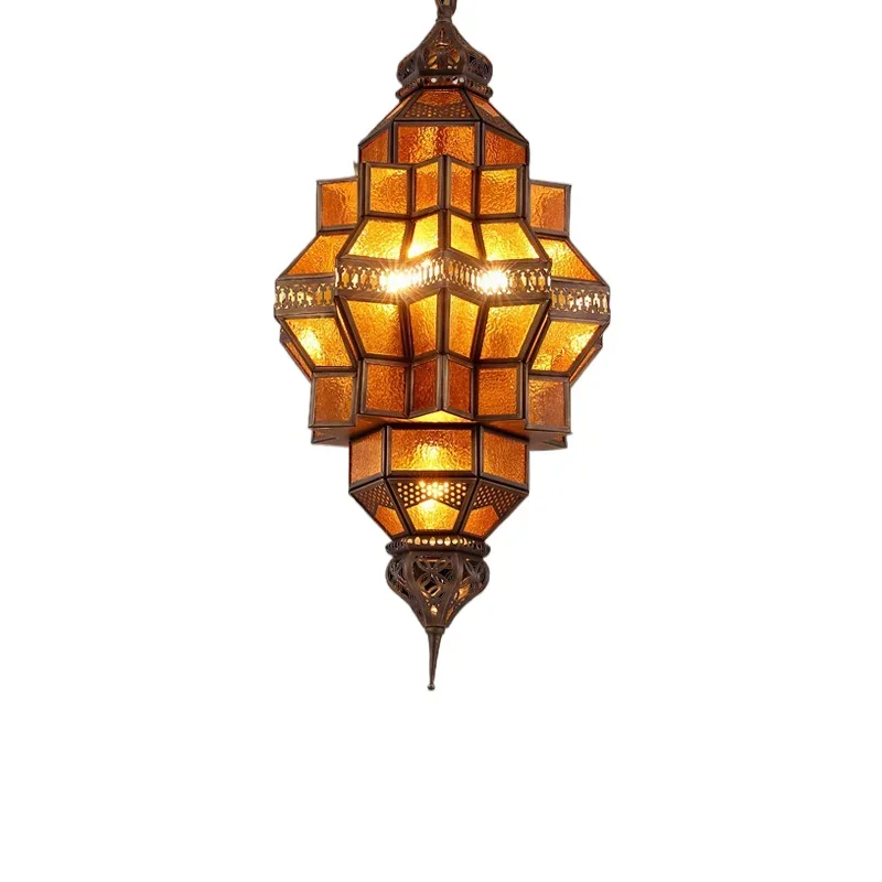 

European creative bedroom dining hall light retro arabic chandelier hand welded
