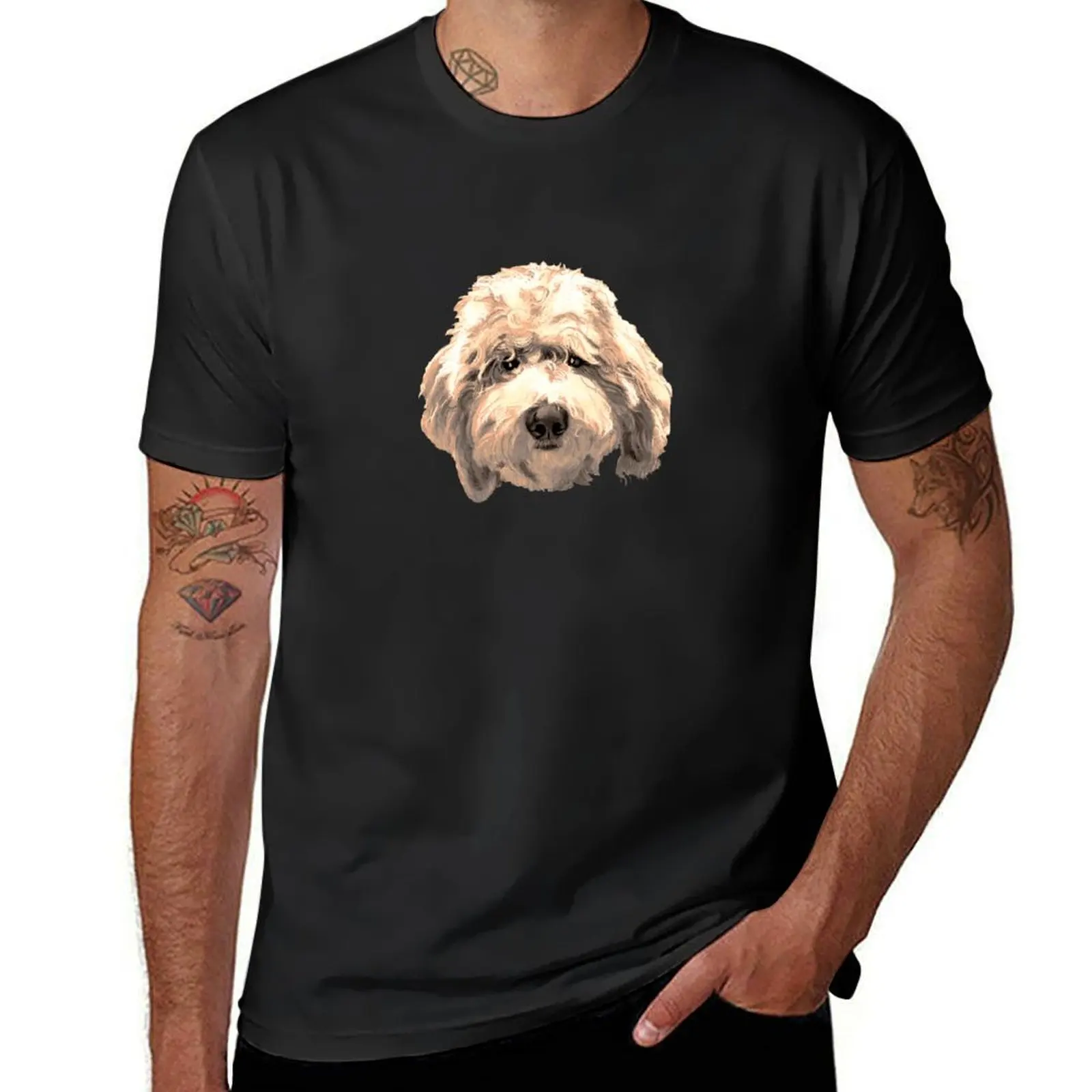 

Lucky Labradoodle Face ~ Golden T-Shirt funny costumes valentines boutique clothes topping plus size men clothing