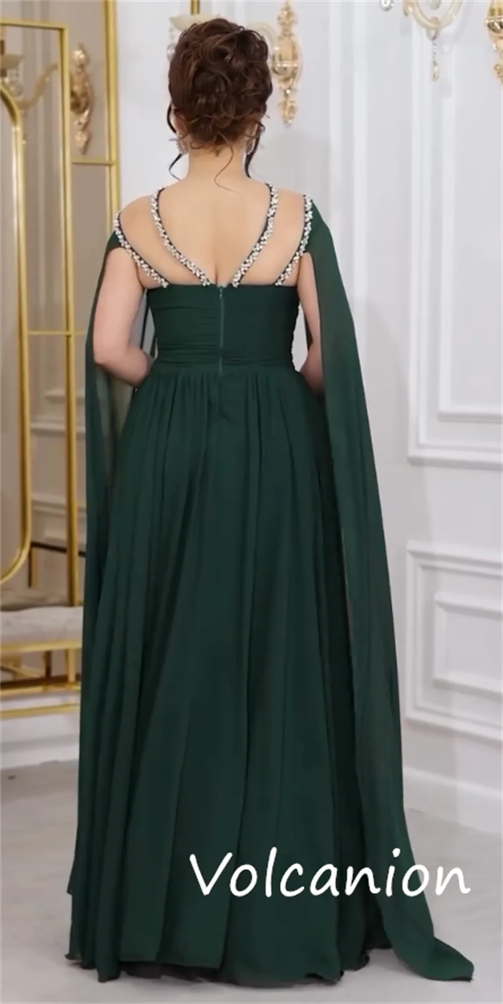 Customized Modern Style Jersey Sequined Pleat A-line Off-the-shoulderLong Dresses Bespoke Occasion Fashion