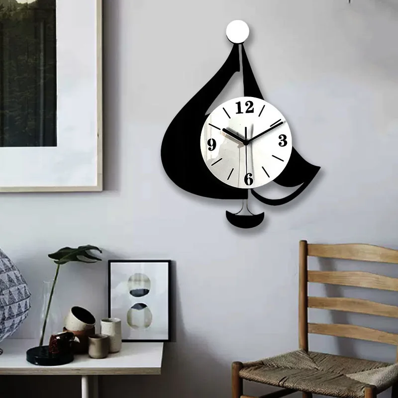 Smooth sailing decoration/ Modern Creative Sailboat Shape Swinging Wall Clock Home Decoration Living Room Bedroom Silent Clock