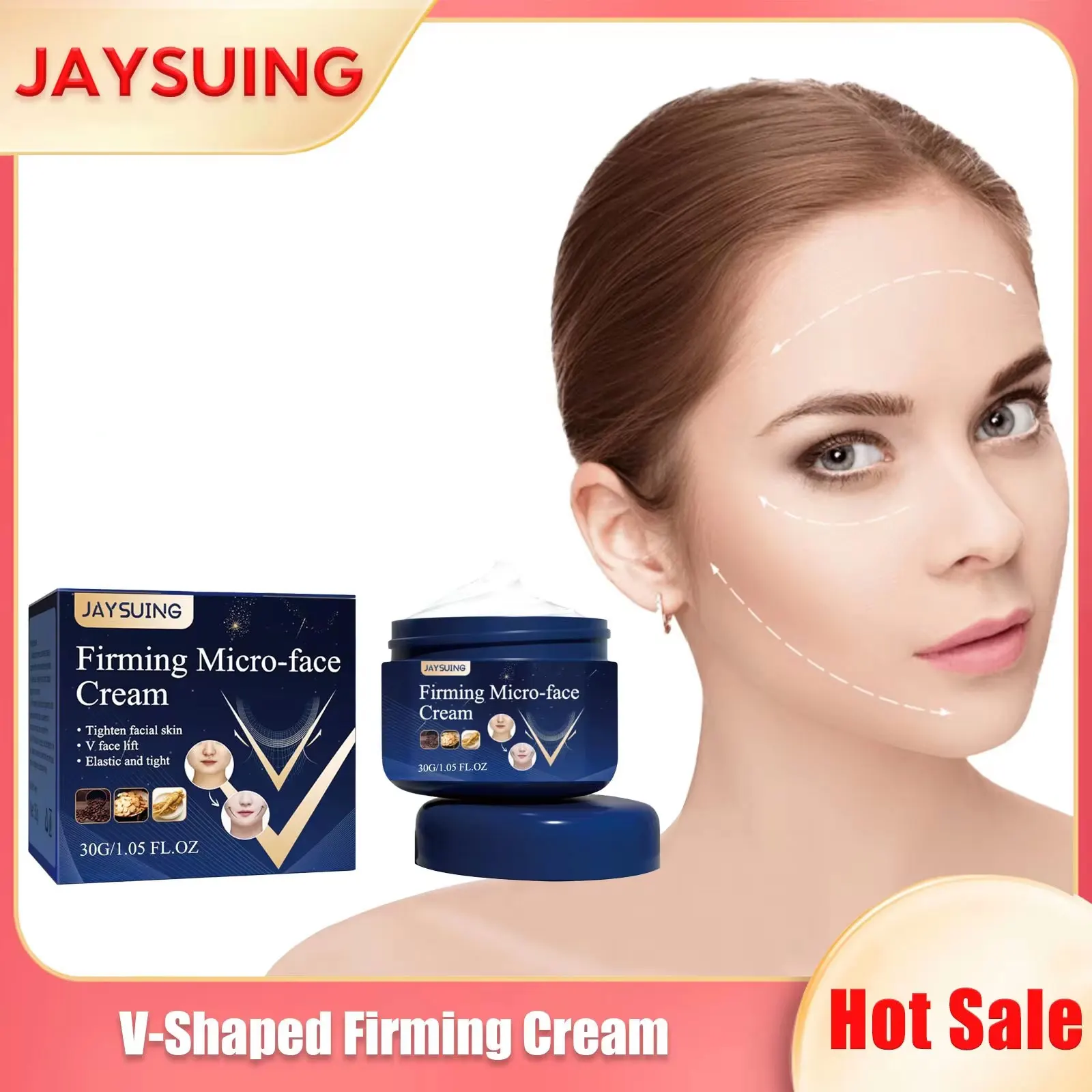 

V Shaped Cream Anti Masseter Muscle Remove Double Chin Face Fat Burning Anti-Aging Wrinkle Removal Massage Lifting Firming Cream