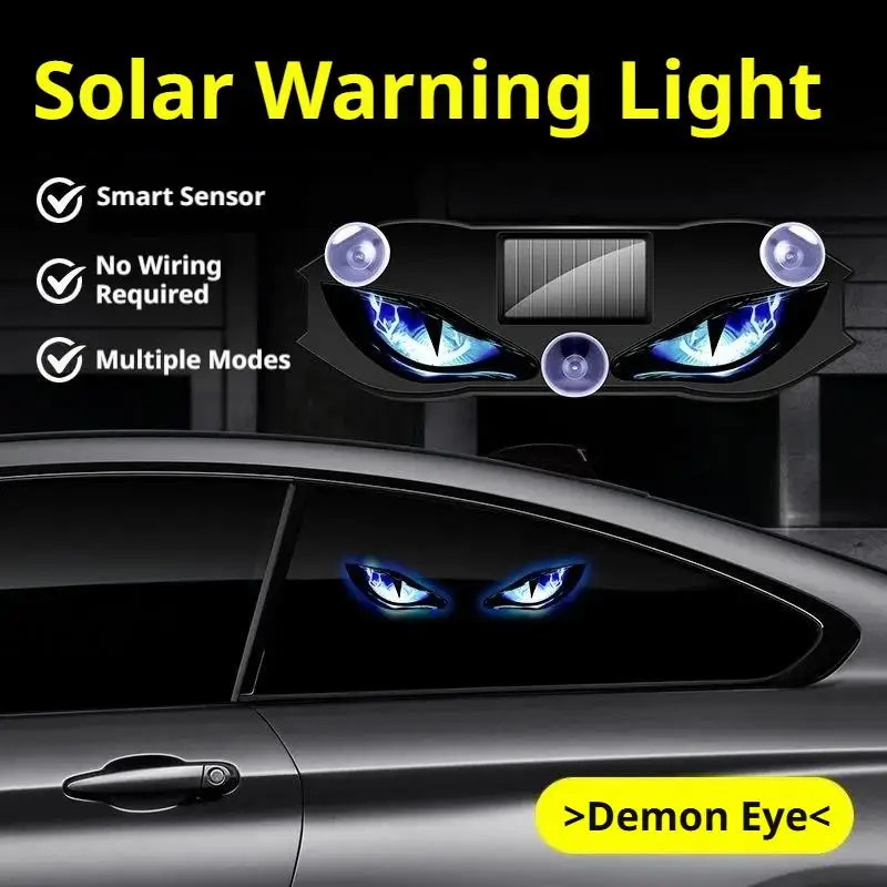 Solar-powered Car Warning Light With Wireless Smart Sensing And Multi-mode Rearview Mirror Anti-collision Ambient Lighting
