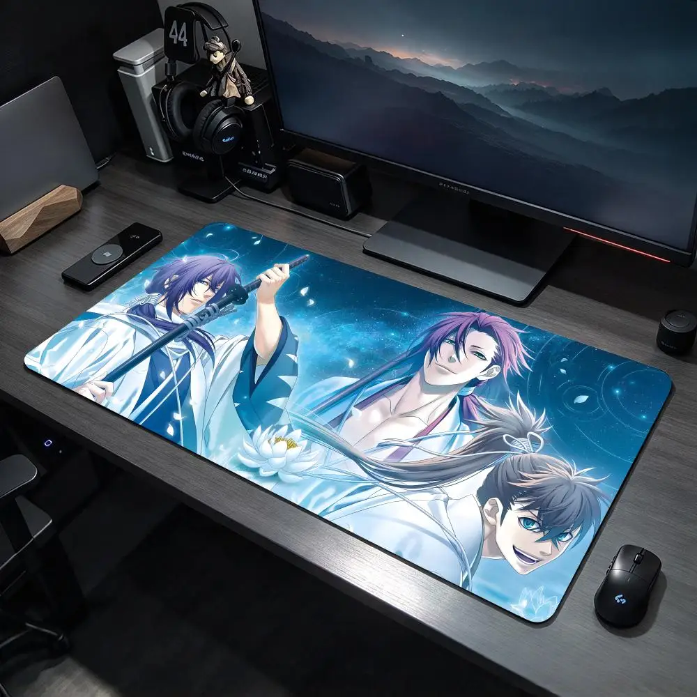 Romantic Anime H-Hakuouki Shinsengumi Kitan Mouse Pad Large Gaming Mousepad Desk Mat Non Slip Bottom Featuring Stitched Edges