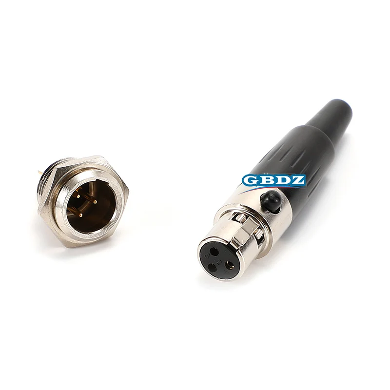 

Mini XLR 3/4 Pins Male Chassis Panel Socket Plug Small XLR Audio Microphone MIC Connector AM3F AM4F