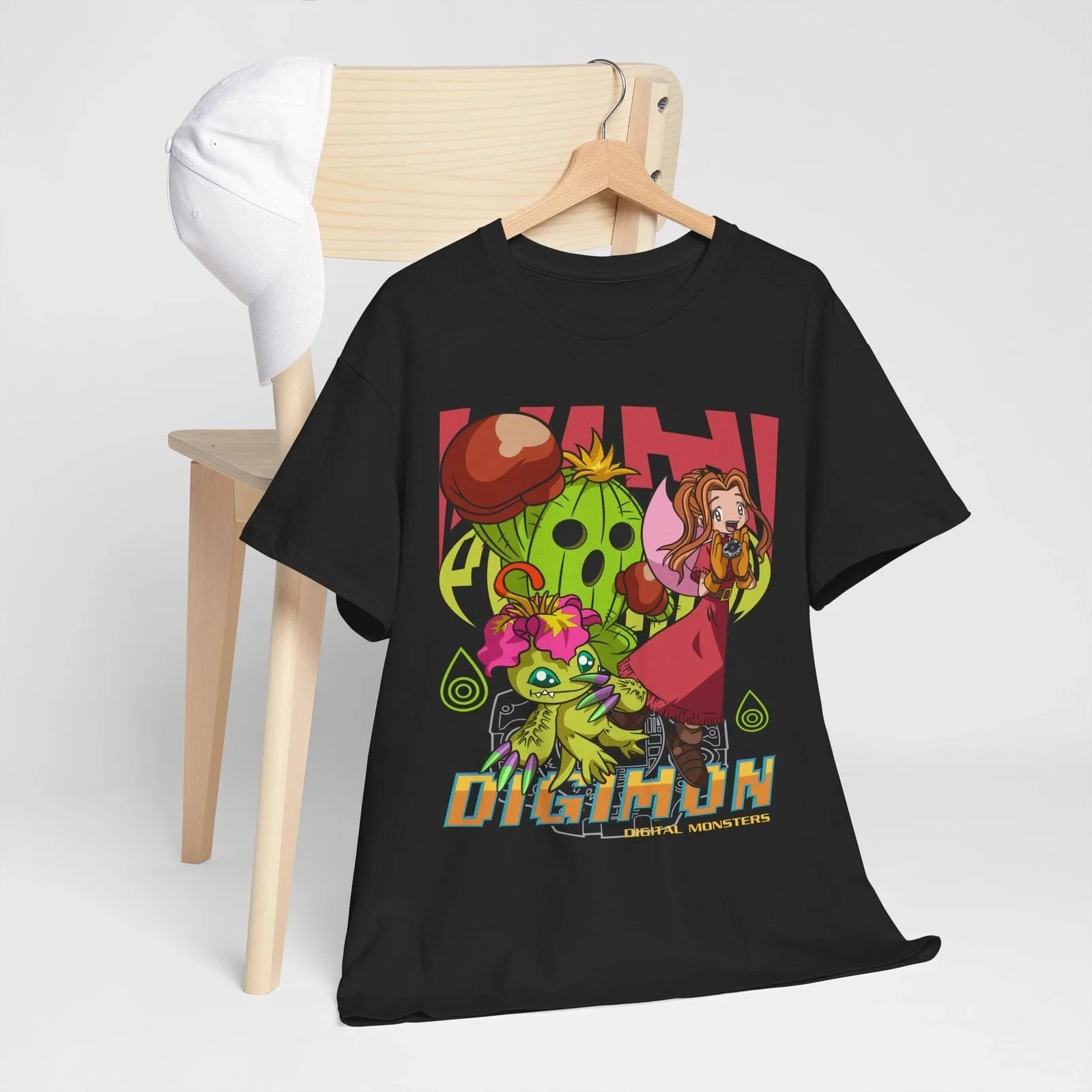 2026 Sommer Digimon Adventure Anime Mimi Tachikawa/Palmon Lockeres Kurzarm-T-Shirt aus reiner Baumwolle für Kinder, Unisex Y2k