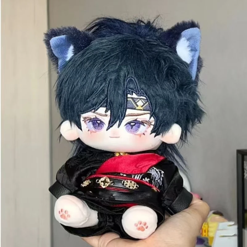 Ashes Of The Kingdom Fu Rong 20cm Anime Game  Cosplay Plush Doll Body With Skeleton Handsome boy with long hair and animal ears