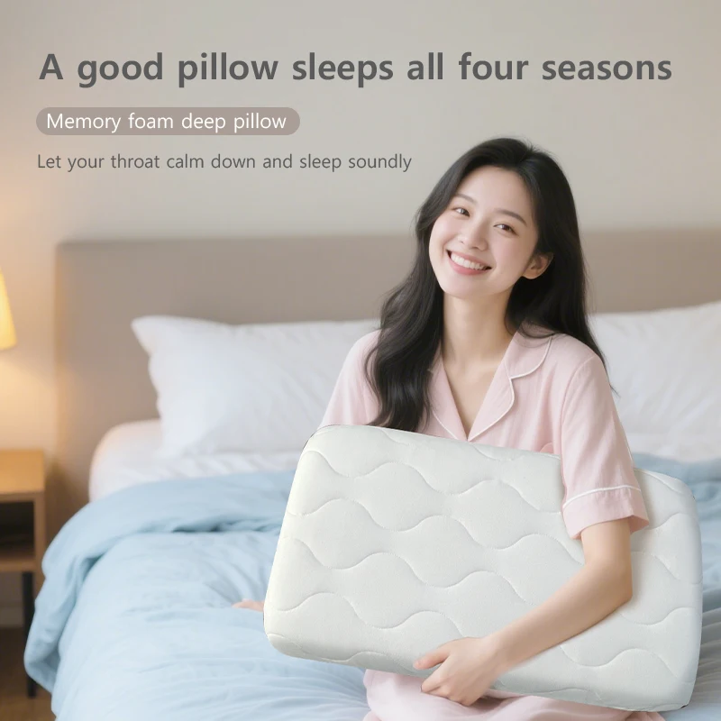 Almohada para dormir Haier Deep con perfil de diseño ergonómico que proporciona soporte para el cuello y alivio del dolor de hombros.