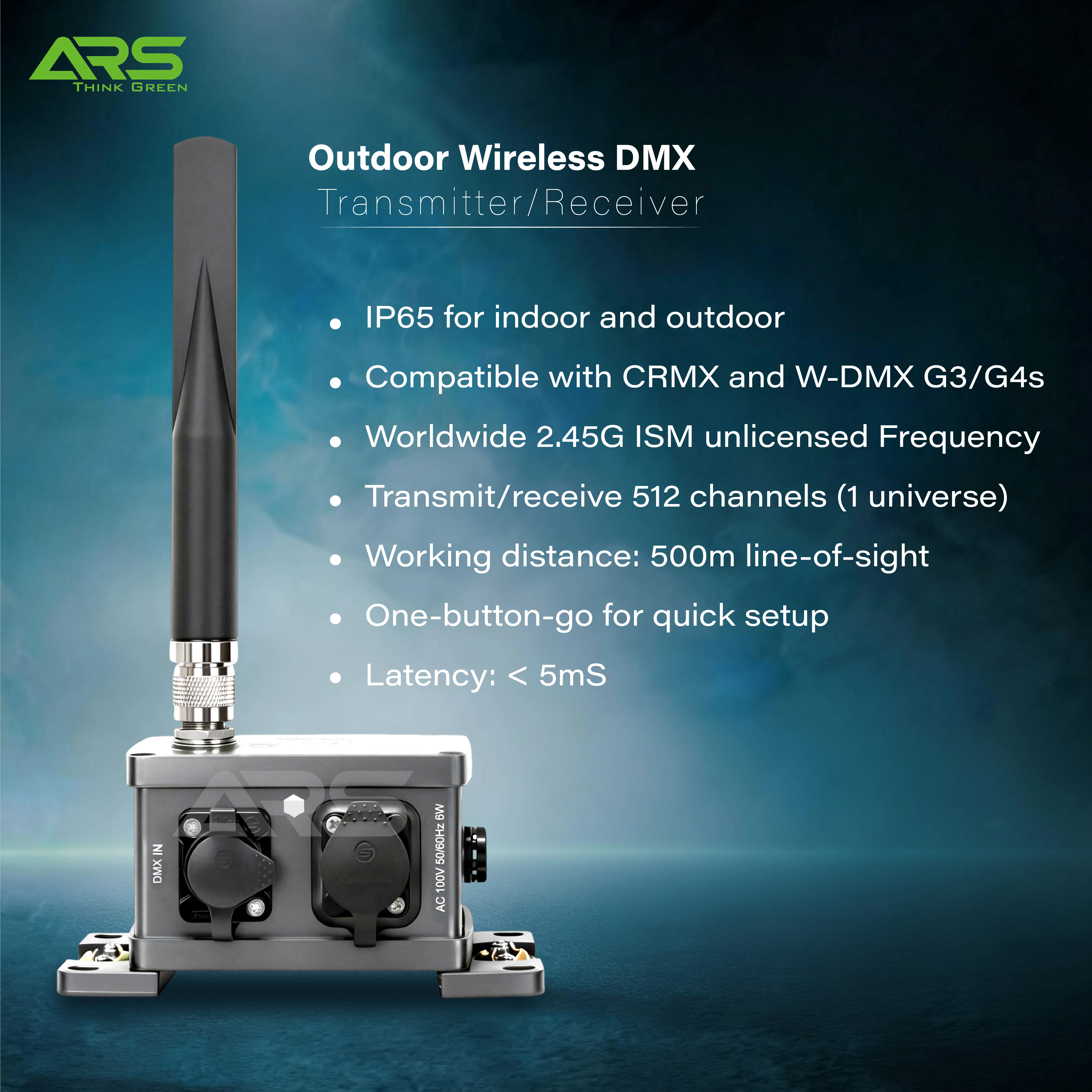 

2.4GHz Waterproof Wireless DMX512 Transmitter Receiver IP65 lighting Controller for LED Moving Head DJ Disco Bar Party Outdoor