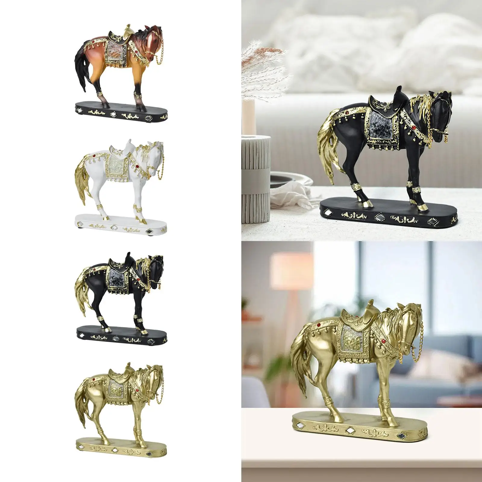 Horse Statue Decor Desk Decoration Birthday Gift Collection Creative Resin Sculpture for Home Study Office Cabinet Bookshelf image 4