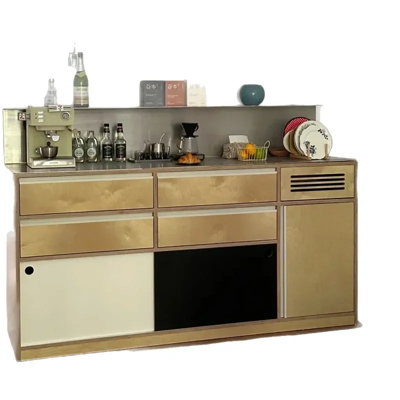 

Stainless steel counter marine plate contrasting color dining side cabinet locker commercial side cabinet office water bar